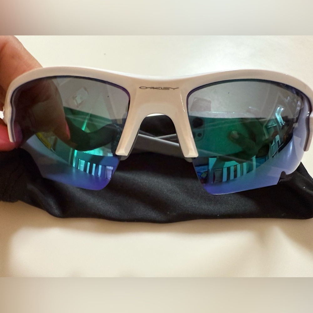 Used Oakley White Frame Sunglasses with Gradient Lenses